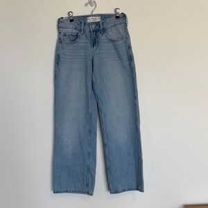 Hollister Light Blue Low-Rise Baggy Wide Leg Jeans